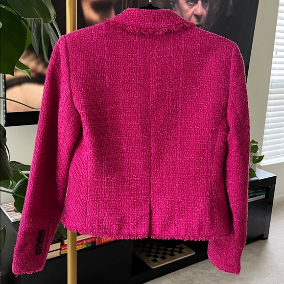 Ann Taylor Fuchsia Tweed Blazer size 00P - Picture 5 of 8